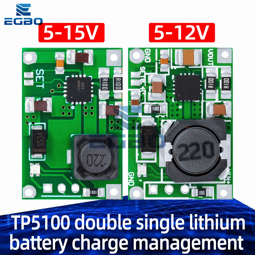 TP5100 Doppel-Einzel-Lithium-Batterie-Lademanagement Kompatibel 2A Wiederaufladbare Lithiumplatte