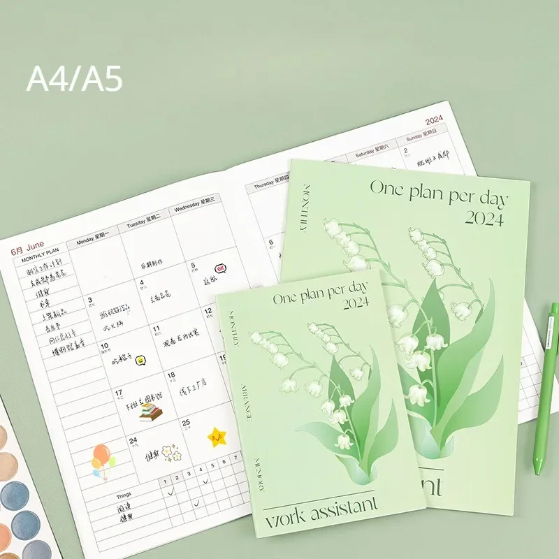 

A4 Agenda Planner Notebook A5 Notepad Writing Pads Diary Weekly Goal Habit Checklist 365 Days Schedules School Supplies