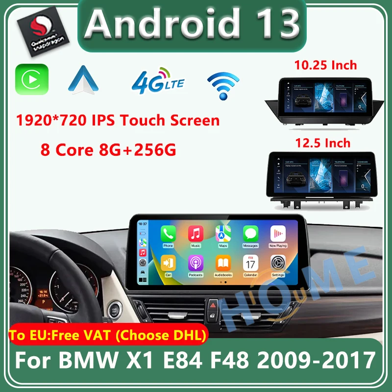 

Android 13 Snapdragon Car Video Player GPS Navigation Multimedia Stereo Radio Carplay Android Auto For BMW X1 E84 F48 2009-2017