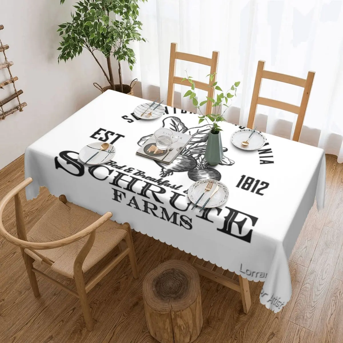 

Bed Breakfast Beets Tablecloth 54x72in soft Protecting Table Indoor/Outdoor