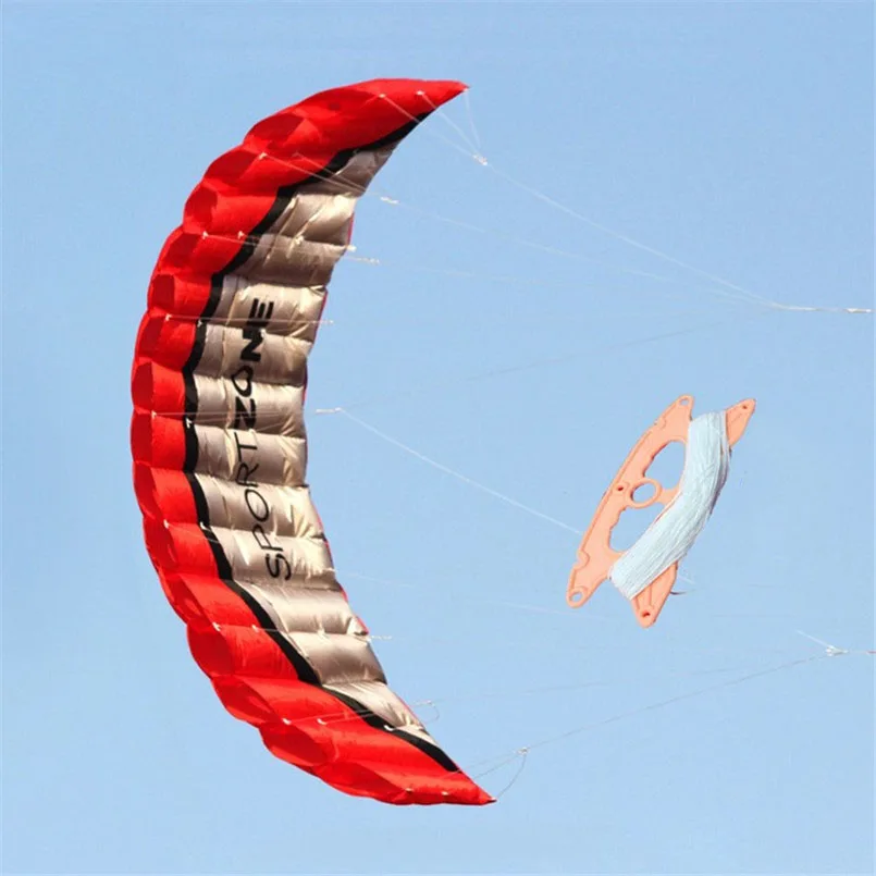 High Quality 2.5m Dual Line 4 Colors Parafoil Parachute Sports Beach Kite Easy to Fly Stunt Outdoor Toys For Adult Kids Gifts 3