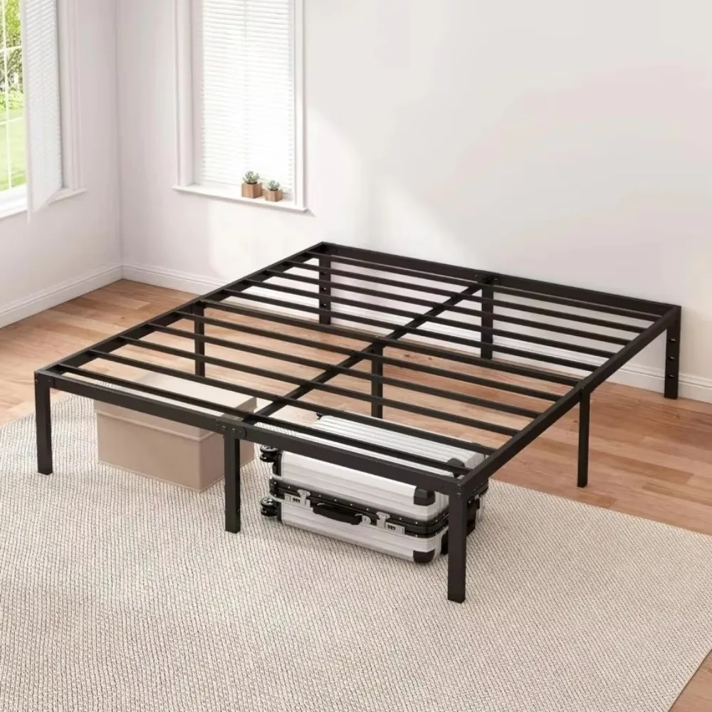 Foldable Steel Beds Simple Household Iron Bed Bedroom Portable Assemble Irons Frame Anticorrosion Folding Sturdy Metal Bedframe