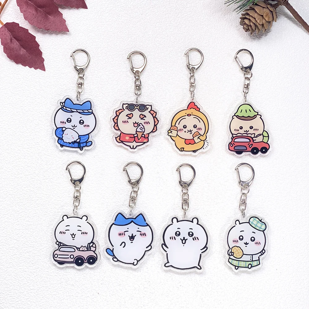 1/13 Stück Anime-Figuren Chiikawa Auto-Schlüsselanhänger Zubehör Acryl Niedliche Anhänger für Taschen Lustiger Schlüsselhalter Rucksack-Dekoration