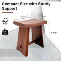 Teak Shower Stool, 15.8" x 11.8" x 17.9", Comfortable and Sturdy Spa Seating for Seniors & Individuals with Limited Mobility 2