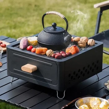 Square Charcoal Grill Stove 1