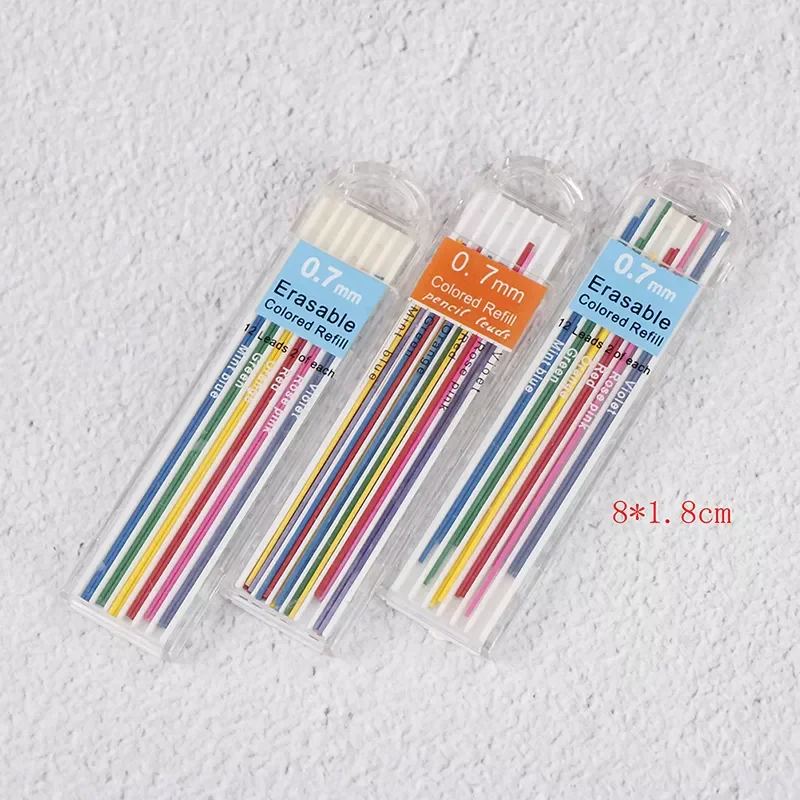 Boxes 6 Colors 0.7mm Colored Mechanical Pencil Refill Lead Erasable Student Stationary School Office Supplies