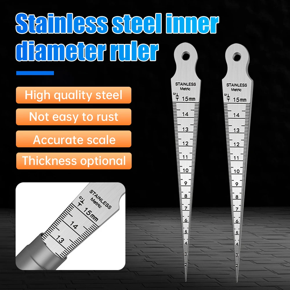 Taper Gauge Feeler 1PC 1-15mm Stainless Steel Gap Hole Measuring Tool Double Side Wedge Aperture Scale