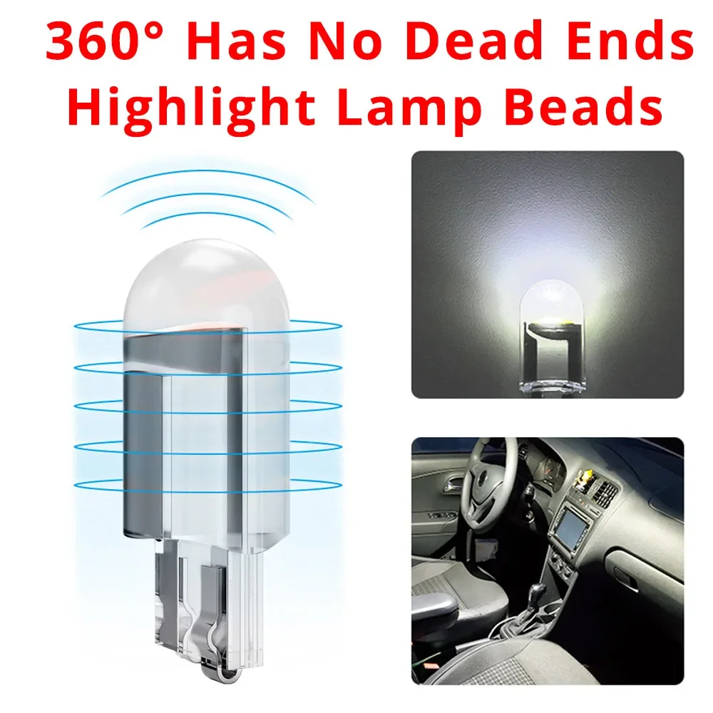 10 bombillas LED para placa de matrícula para automóvil, T10, W5W, 194,  168, azul, blanco, rojo (blanco)