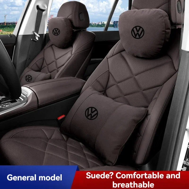 Car Neck Pillow Seat Headrest Lumbar Support Pillow Spine Protect for Volkswagen VW Golf Polo Jetta Passat Tiguan Gti T-cross