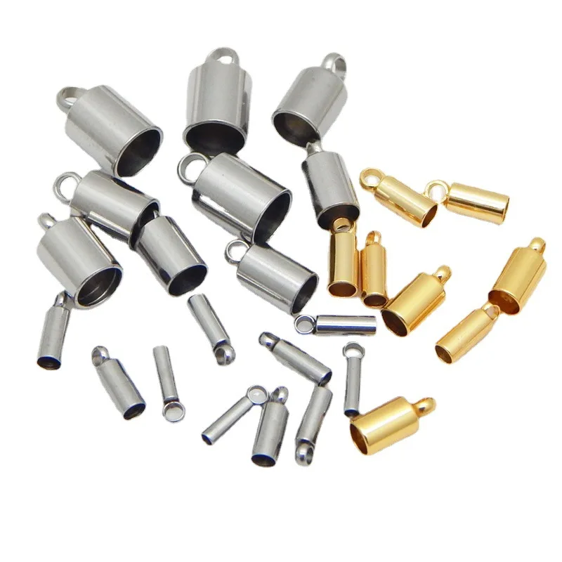 

Stainless steel bucket pipe accessories hanging head bracelet necklace leather rope buckle jewelry accessories wholesale