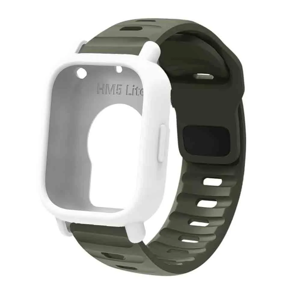 Silicone Strap & Bumper Cover for Smartwatch - Sporty Replacement Wristband Protector