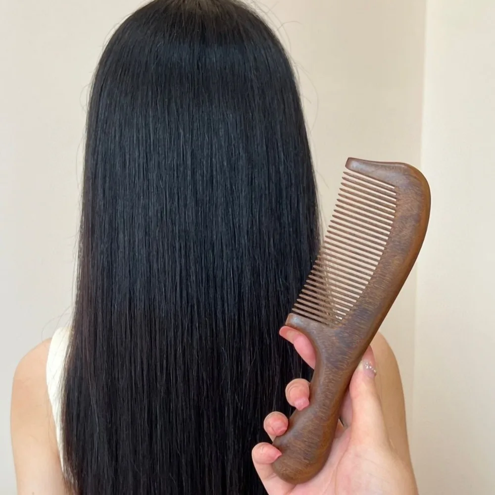 New Natural Labor Wooden Comb Meridian Massage No-snags Wood Comb Curly Hair Straight Wide Tooth Comb Girl