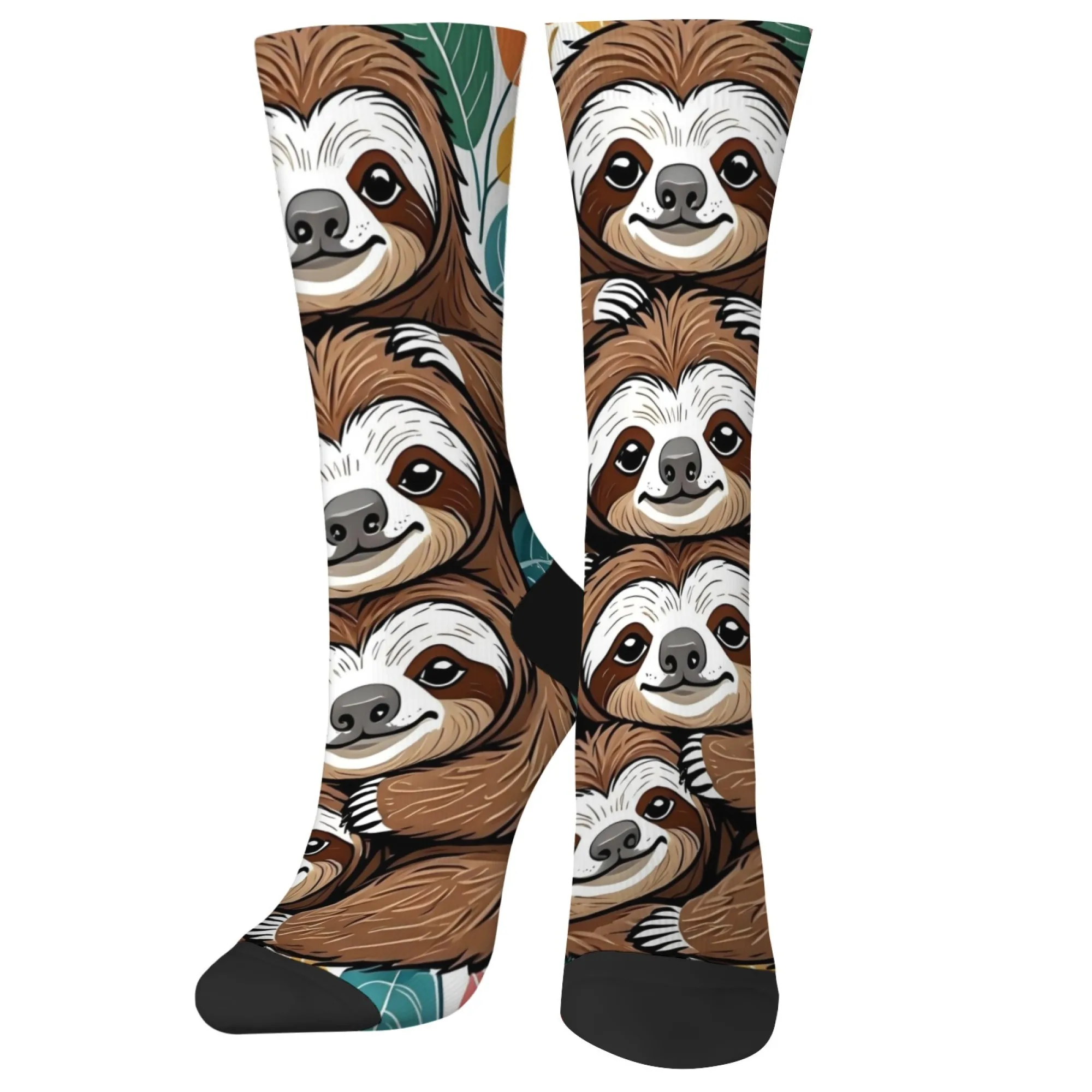 Happy Sloth Cartoon Retro Socks - Creative Design Fashion Trend