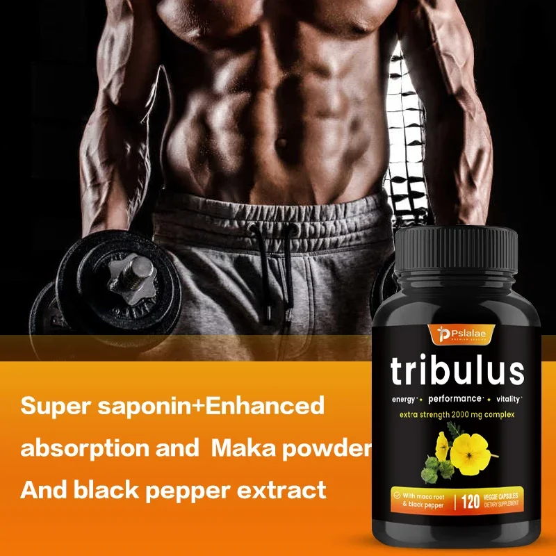 Organic Tribulus Terrestris supplement 2000 Mg with Maca and Black Pepper Extracts dietary capsules