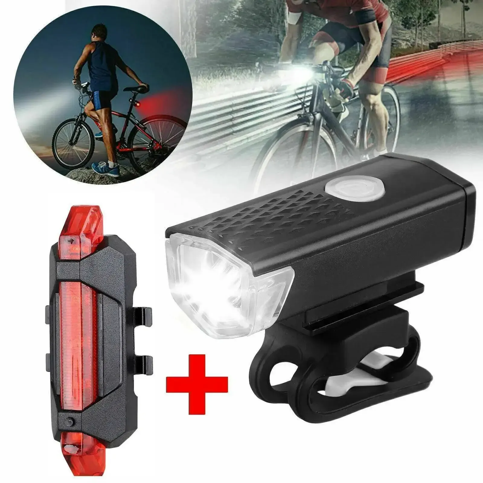 Front Rear Bicycle Light USB Rechargeable LED Bike Lights Outdoor Cycling  Bicycle Accessories Light Equipment Bike Necessary