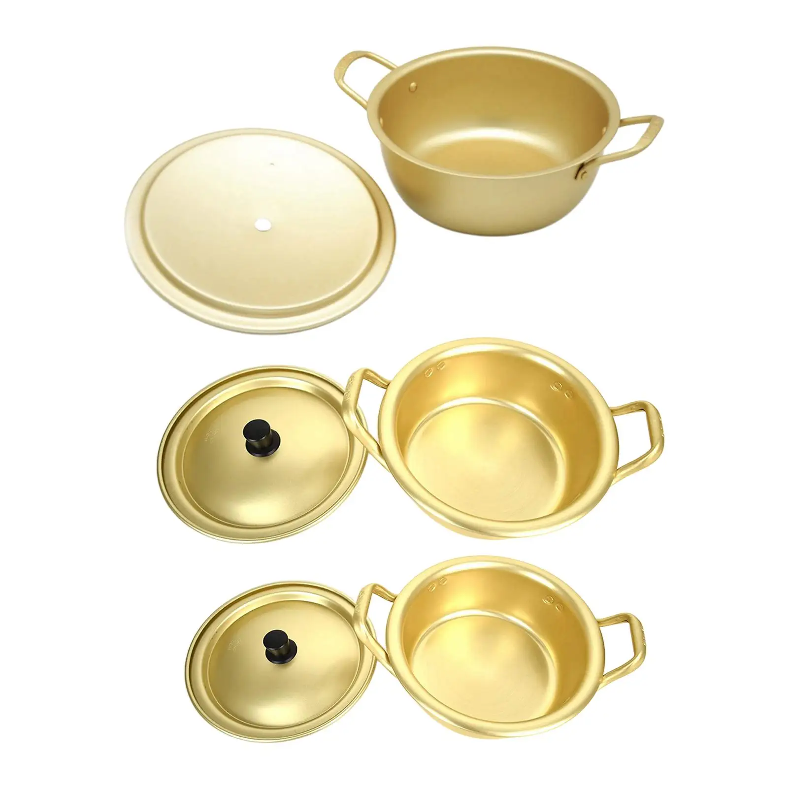 Korean Ramen Pot Noodles Paomian Pan Thickened Yellow Aluminum Pot Aluminum Soup Hot Pot Golden Kitchen Cookware Wok
