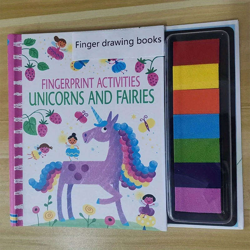Fingerprinting Books With Rubber Stamps Ink Pad Activities Doodling Book Animal Garden DIY Craft Toy 3