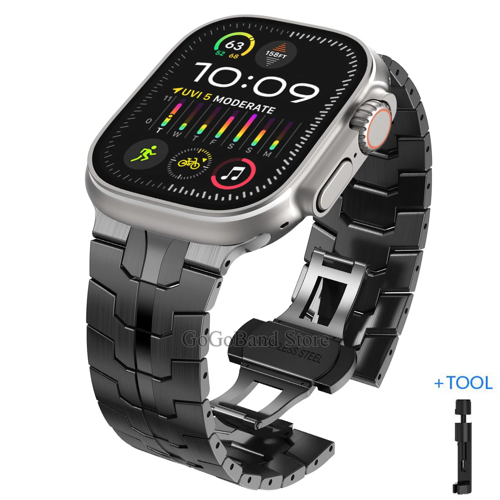Premium Titanium Color Stainless Steel Watch Bracelet