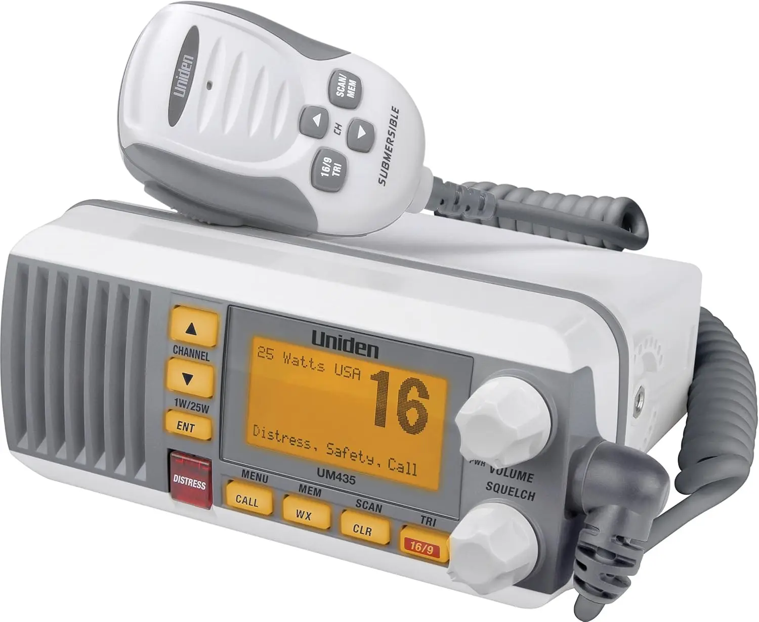 Advanced Fixed Mount VHF Marine Radio, All USA/International/Canadian Marine Channels including new 4-Digit