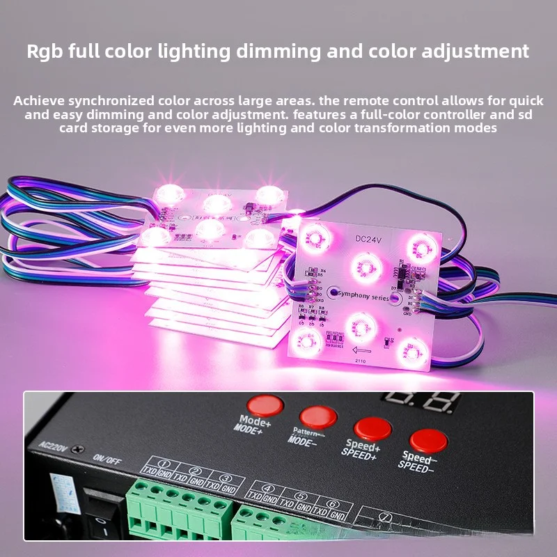 24V RGB LED 색상 변경 가능 스마트 디밍 LED 패널 라이트 스트립 (백라이트 간판 장식 조명용)
