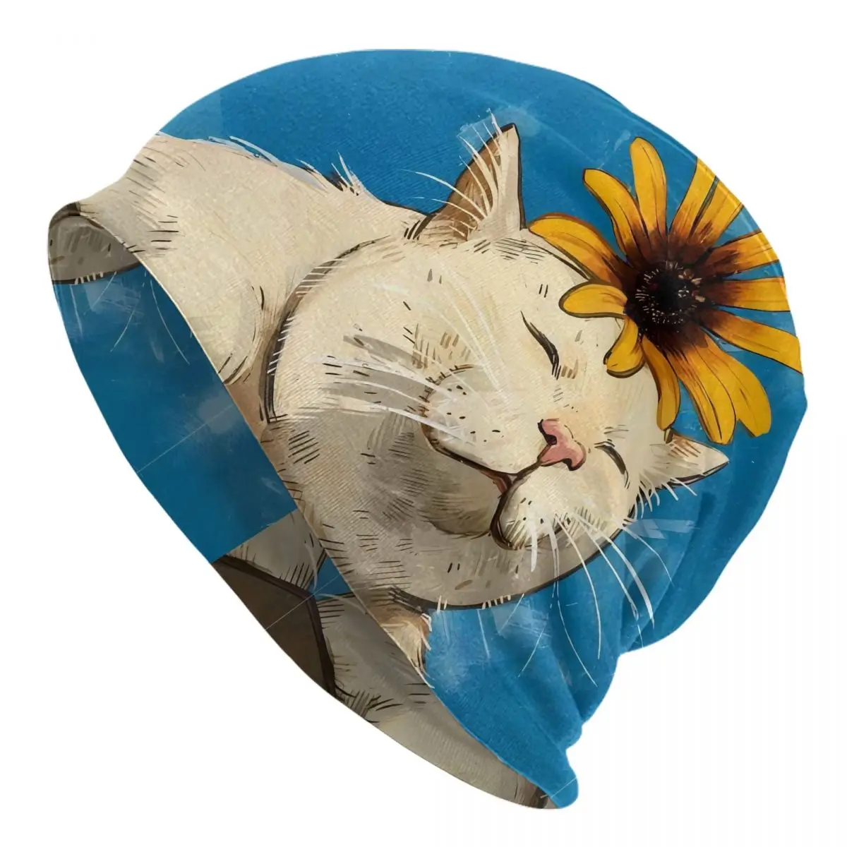 

Comic Cute Cat Original Winter Hat Men Spring Hats Cap Female Y2k vintage New Year Skullies Beanies Caps Funny