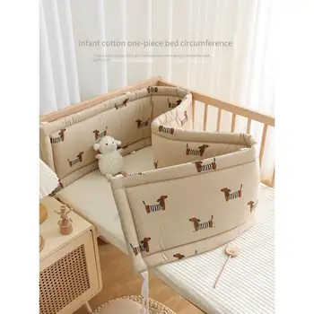 Baby Crib Bumper Soft Cotton Type A Bed Rail Cover Infant Crib Padding Protective Bumper Guard For Newborn Toddler Safety 1