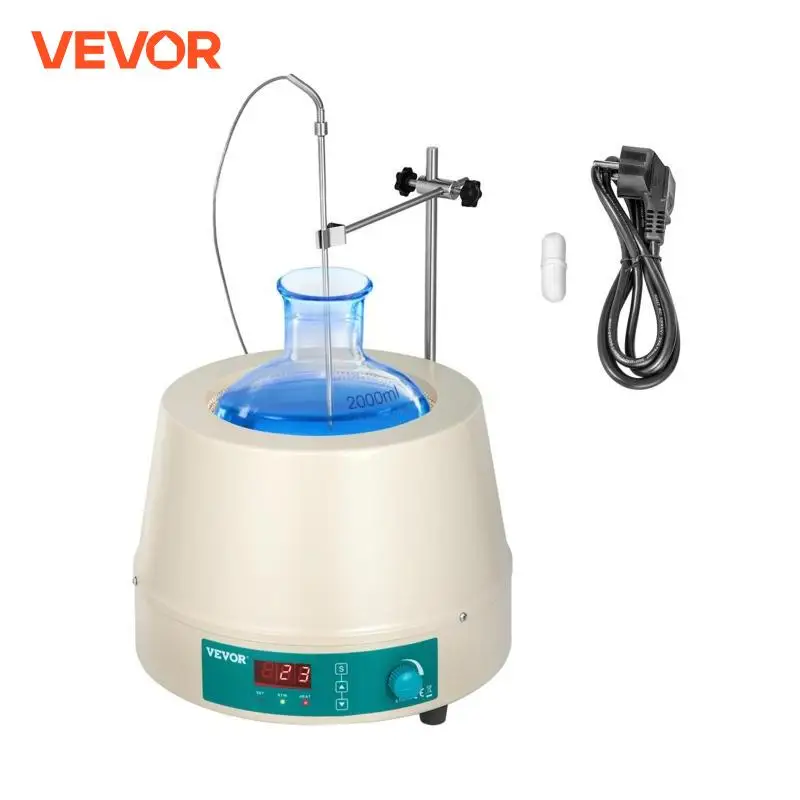VEVOR 0.5L 1L 2L Heating Magnetic Agitador Digital Display Stirrer Hot Plate Vortrx Mixer Shaker Chemical Laboratory Stir Bar magnetic stirrer vortex mixer