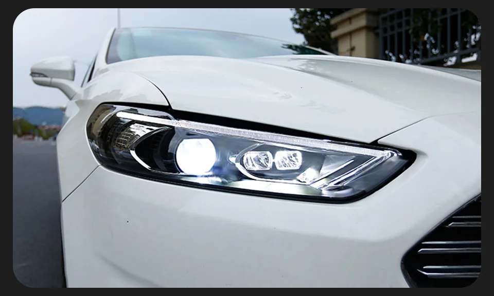 AKD Head Lamp for Ford Mondeo Fusion Headlight 2013-2016 Headlights Mondeo DRL Turn Signal High Beam Angel Eye Projector Lens
