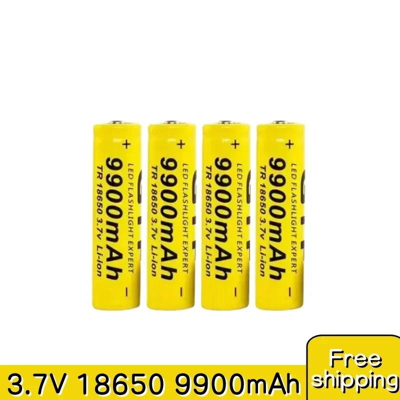 

New 18650 battery 3.7V 9900mAh rechargeable Li-ion battery for Led flashlight Torch batery lithium battery+ Free Shipping