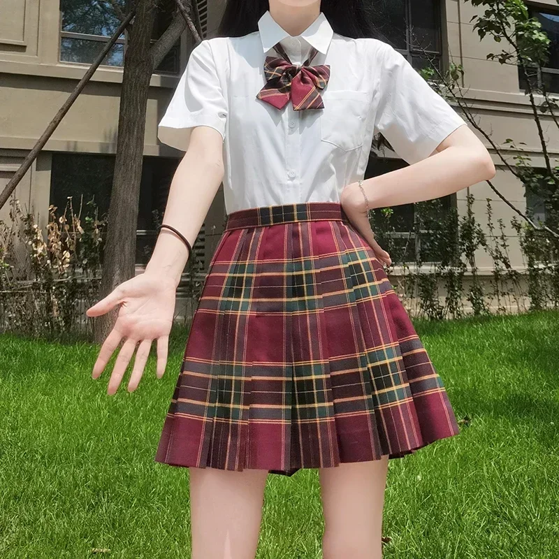 Japanese Korean Student Short Sleeve Sexy Jk Uniform Set High School Clothes Pleated Skirt Girl Seifuku Dress Cosplay Schoolgirl