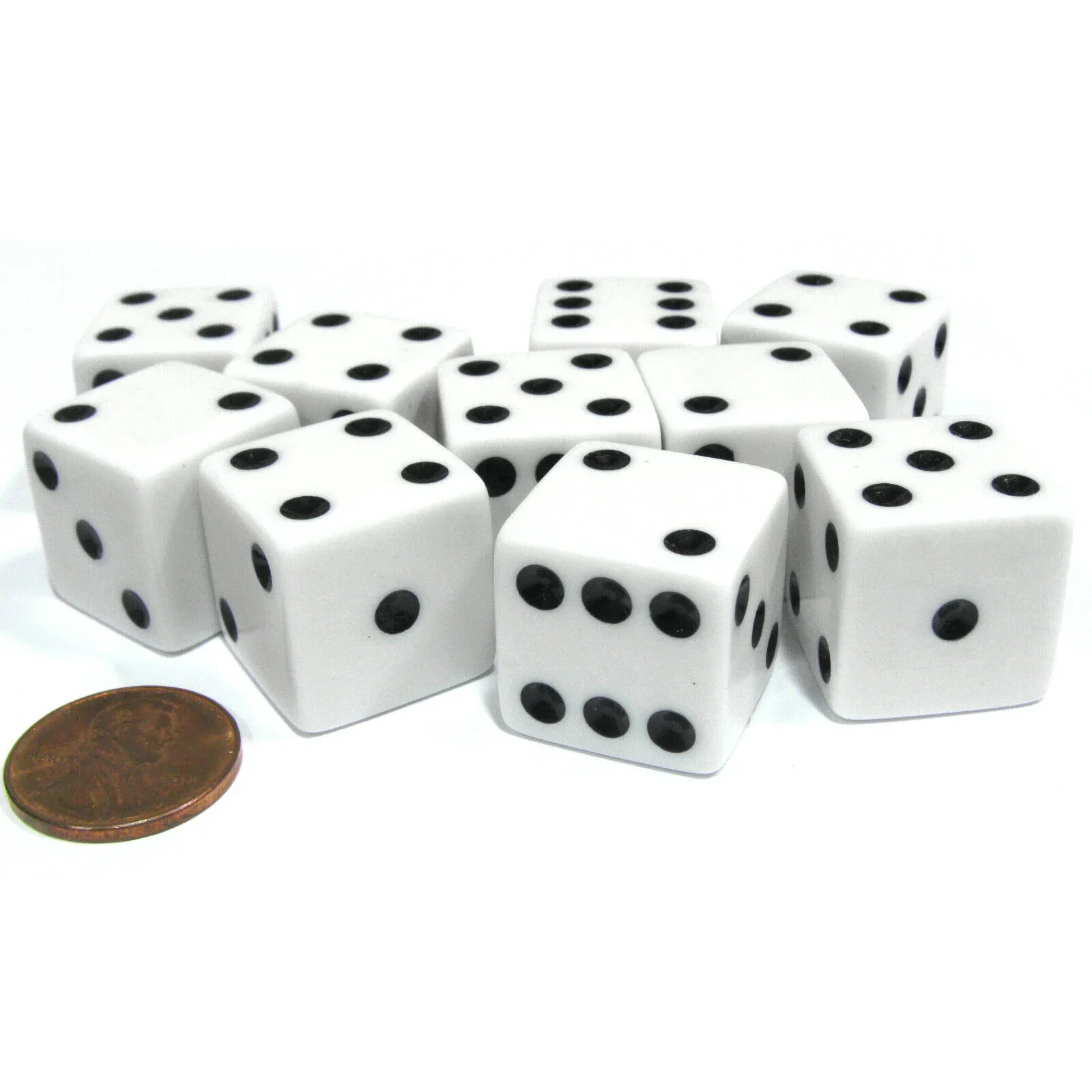 Dice Set White Dice Board Game Accessories 19mm 10pcs/set
