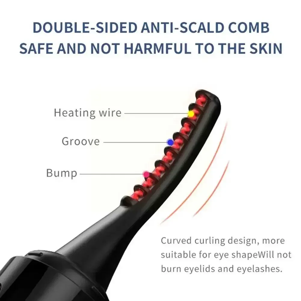 Electric Heated Eyelash Curler Lasting Lash Curler Tool Naturally Intelligent Temperature Control Styling Make Up Eyelashes Curl