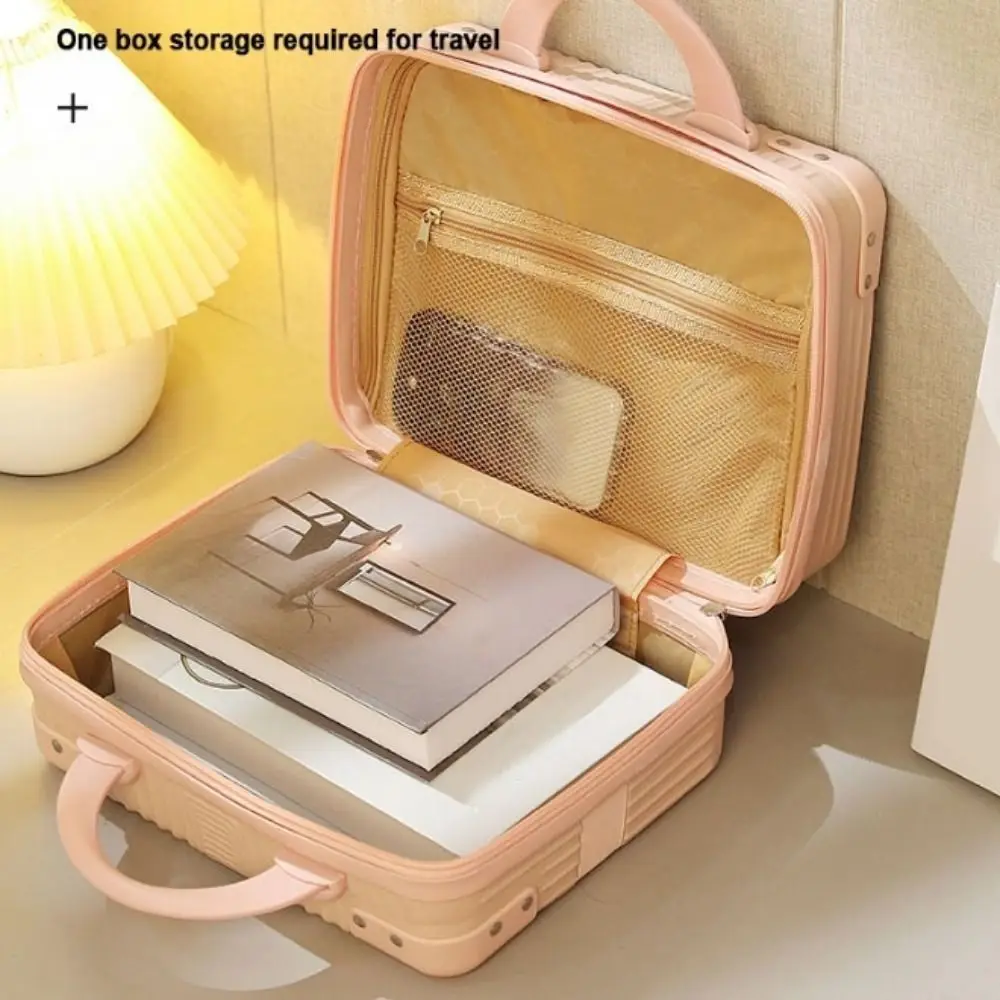 Retro Makeup Travel Case Square Mini Handheld Suitcase With Strap_voghion.com