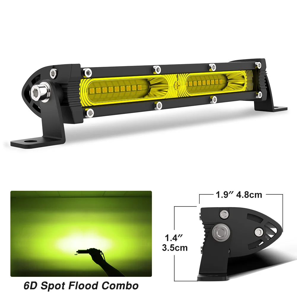 NAOEVO 7" 13" 20" inch Ultra Slim Barra Led light bar 12V 24V Flood Led Bar 4×4 Fog For Car