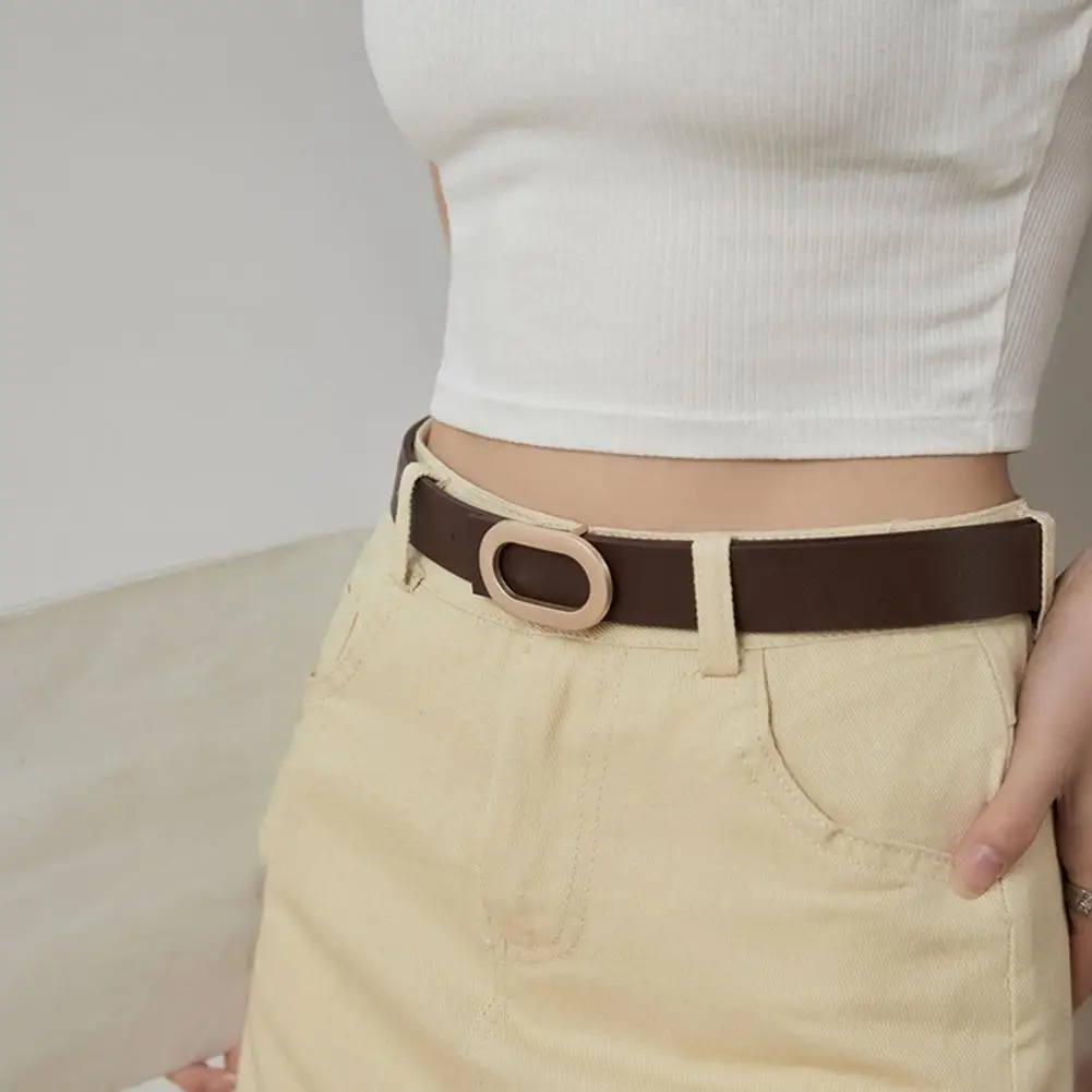 

Faux Leather Belt Women Waistband Durable Vintage Women's Belt Wide Faux Leather Adjustable with Metal Buckle for Shirts Pants