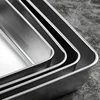 Thicken Stainless Steel Food Storage Tray Rectangular Deep Plates Fruits Bread Cakes Steamed Sausage Dishes Kitchen Cooking Tool 6