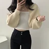 Women's Cardigans Knitted Long Sleeve Ultra Short Shawl Spring Autumn Sweater 1