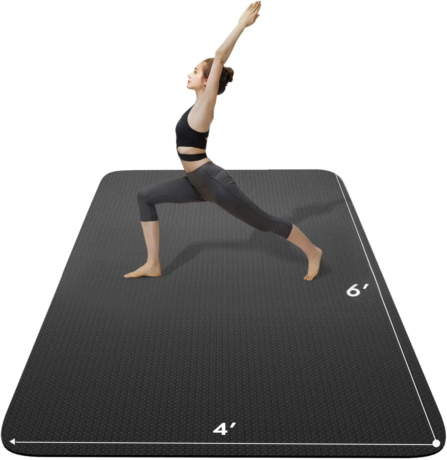 Extra Wide 6x4ft Large Yoga Mat - 1/4 1