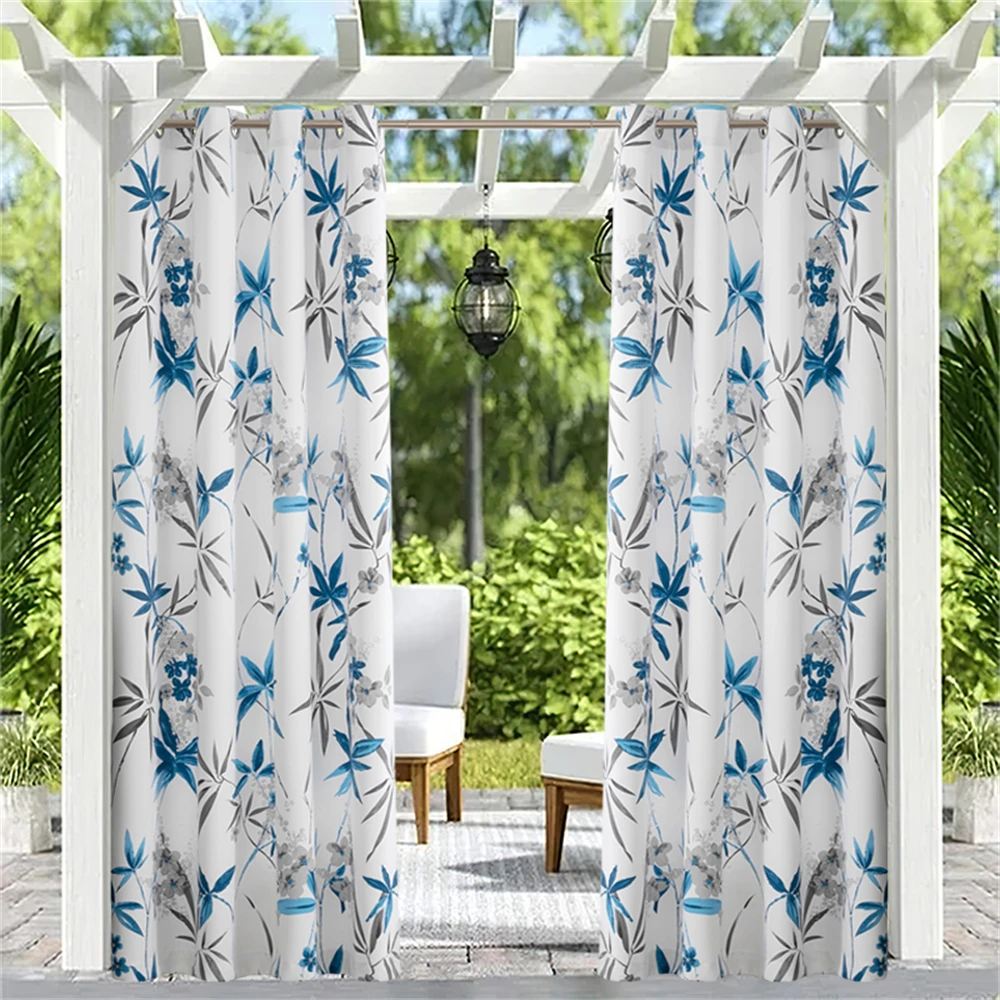 NICETOWN 12 Colors Outdoor Curtain Drape Blackout Light Blocking Fade Resistant with Grommet Rust-Proof for Porch&Beach&Patio 