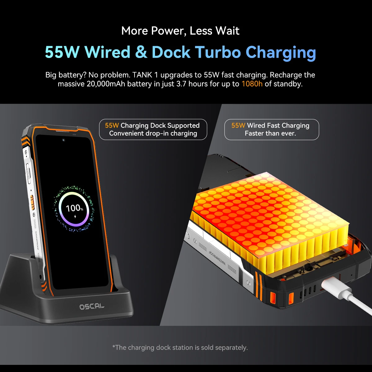 Blackview OSCAL TANK 1 5G Rugged Smartphone,20000mAh Battery, 6.78"120Hz FHD+ Display,16GB+512GB, 64MP+50MP Camera,Outdoor phone - Image 4