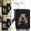 Stretch Fabric Luggage Protective Cover Floral Letter Pattern Dust Cover Anti-Scratch Suitcase Covers Suit for 18-32 Inch 1
