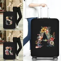 Stretch Fabric Luggage Protective Cover Floral Letter Pattern Dust Cover Anti-Scratch Suitcase Covers Suit for 18-32 Inch 1
