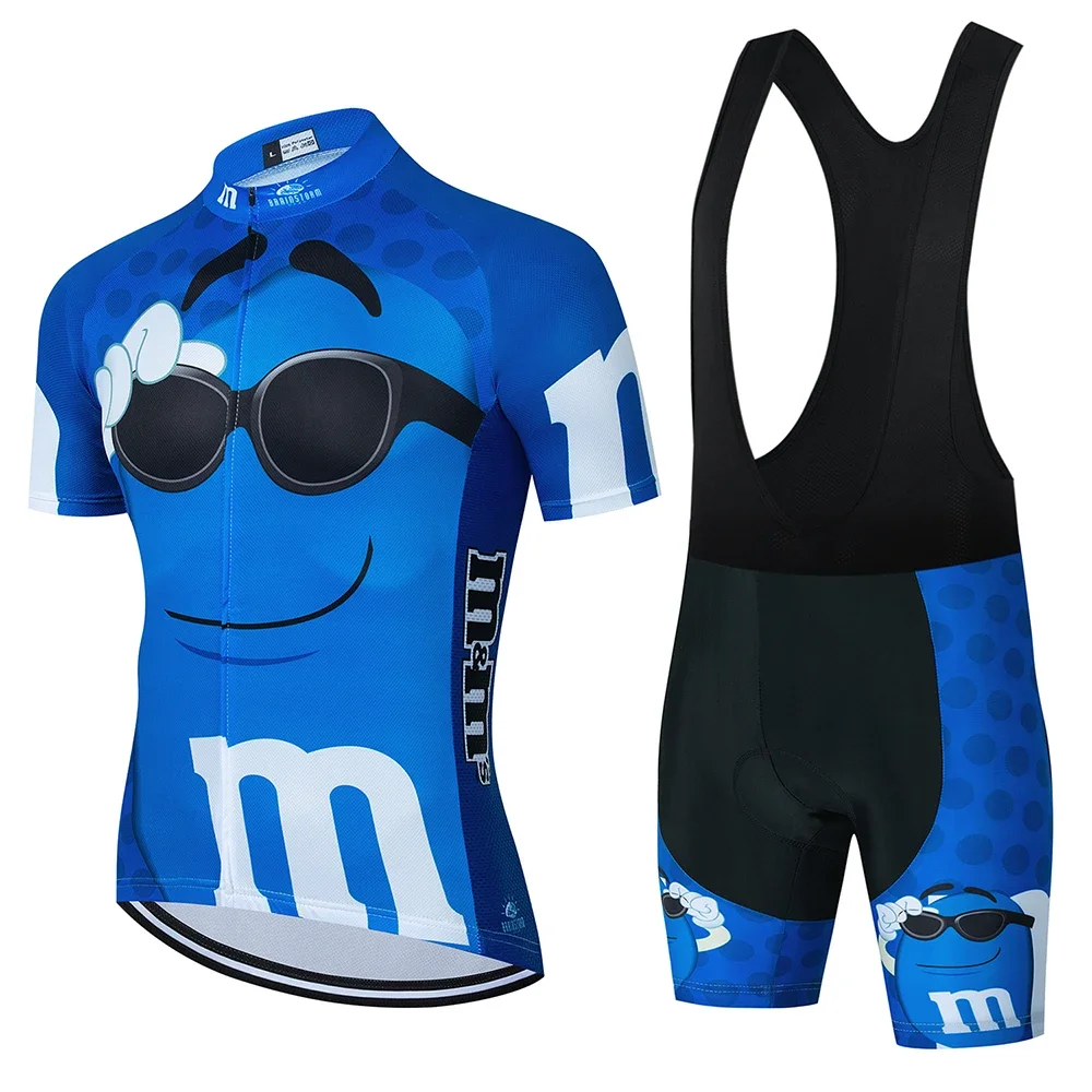 2024 Cartoon Cycling Clothing Men Short Sleeve MTB Ropa Ciclismo Breathable Summer Sportswear Outdoor Bicycle Clothes Bib Shorts 4