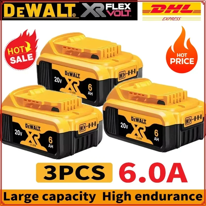 【Original DEWALT】6Ah dewalt 20v battery Fits DCB204/DCB205/DCB206/DCB609/DCB184/DCB200 High Power
