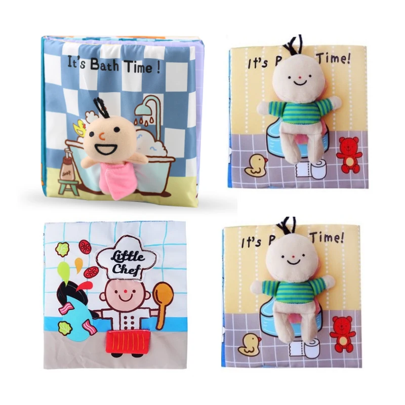 

Infant Baby Cloth Book Bath Potty Baby Book Toys 0-3 Yearls Old Education Activity Books Kids Cognize Reading Puzzle Book Toy