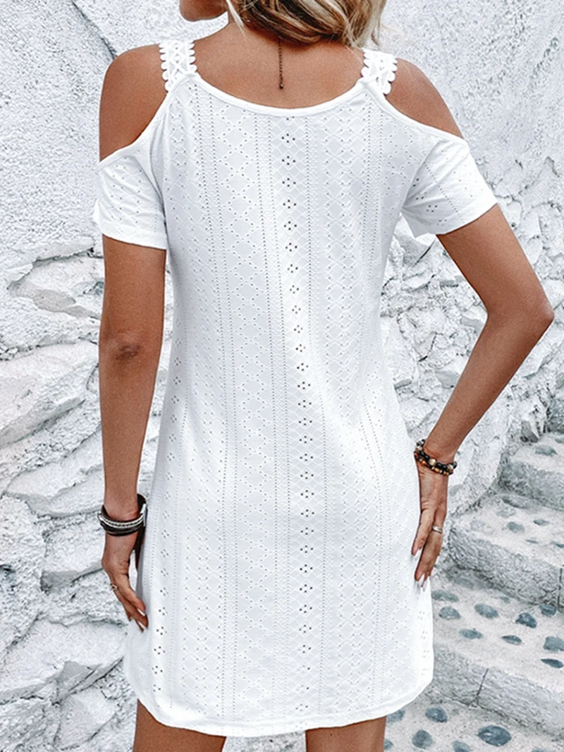 Embroidery Off Shoulder Lace Dress