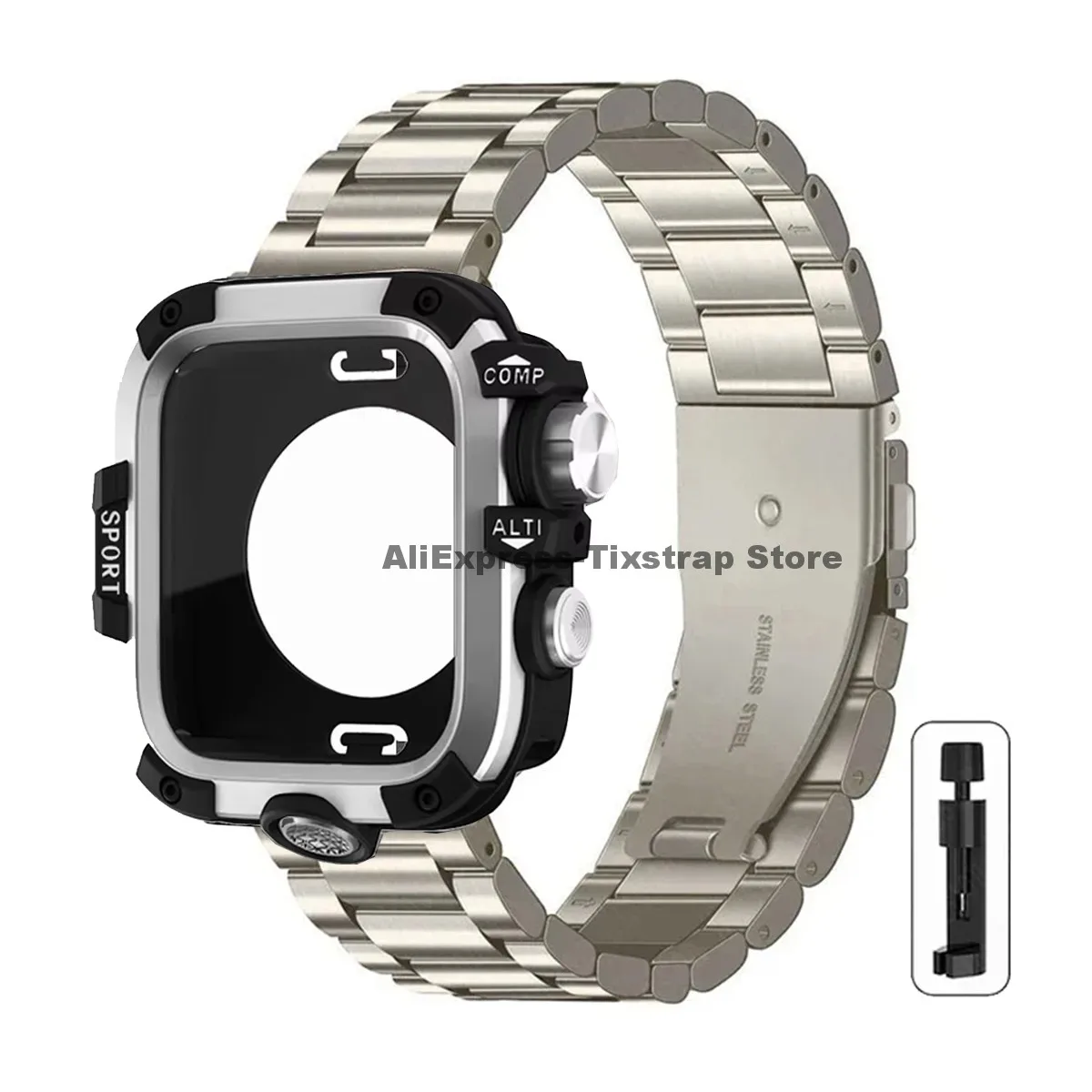 Premium Metal Strap and Protective Case