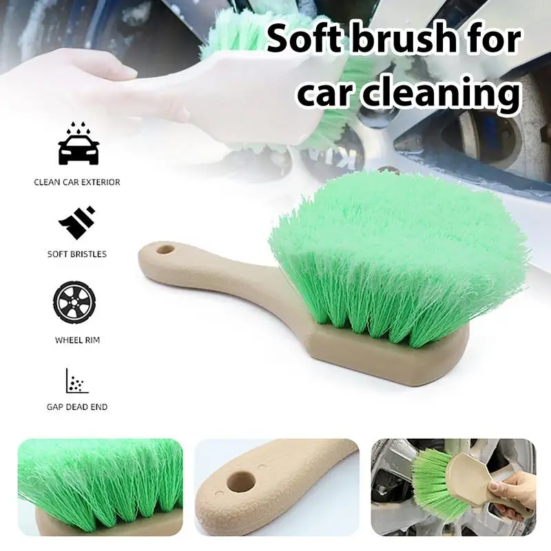 

Multifunctional Wheel Brush Rim Car Wash Utility Brush Soft Bristle Wheel Rim Brush Soft Bristle Tire Cleaning Supplies