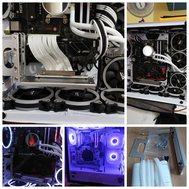 High-Speed PCI-E 3.0 Riser Cable Extender for PC Graphics Cards - 16x GPU Riser with Vertical Kit for ATX Chassis Description Image.This Product Can Be Found With The Tag Names Computer Cables Connecting, Computer Peripherals, PC Hardware Cables Adapters, Riser pcie