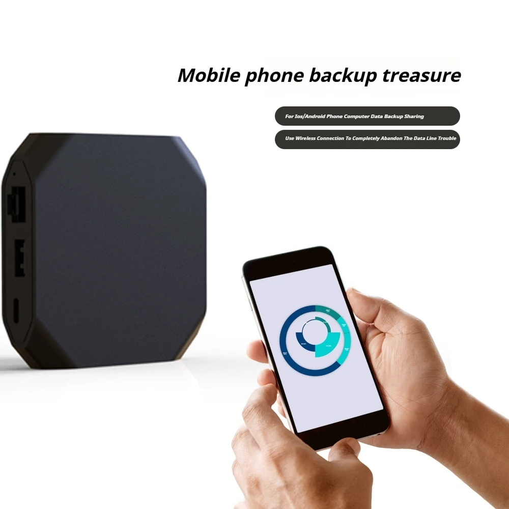 Portable NAS Printer Server Phone Backup Tool Wireless TF Memory Card Reader TF Card LAN Sharer Cell Phone Photo Backup Device
